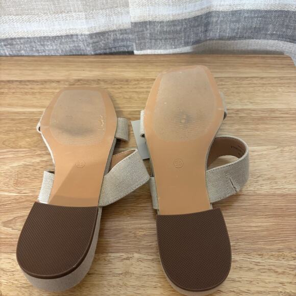 Joie Nolita Beige Linen‎ Square Toe Sandals Size 9.5 - Picture 9 of 9